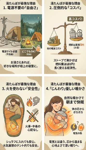 なぜ今、キャンプで「湯たんぽ」が最強なのか？4つの理由