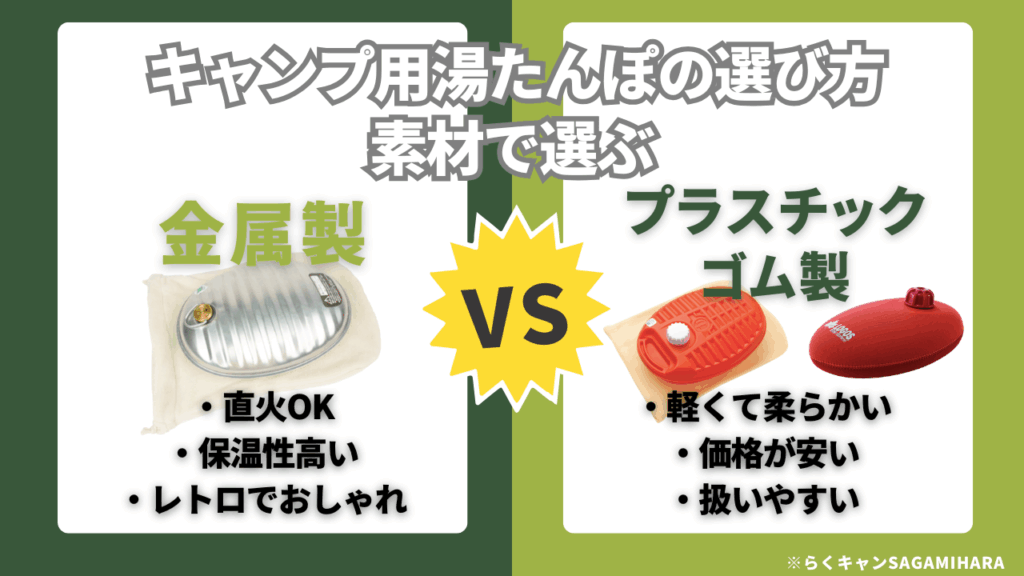 キャンプ用湯たんぽの「選び方」