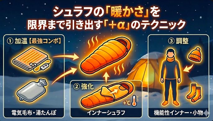 シュラフの「暖かさ」を限界まで引き出す「＋α」のテクニック