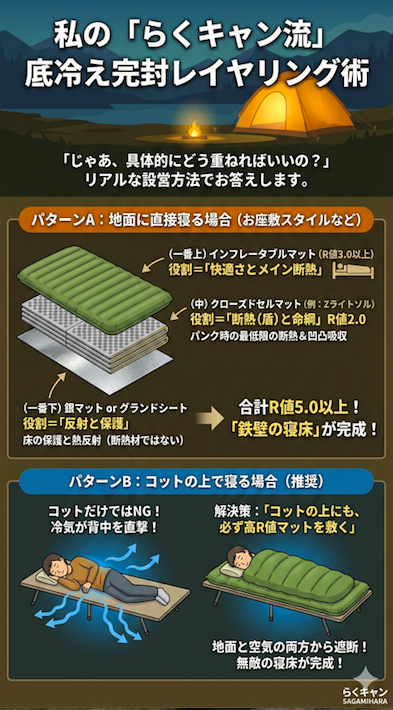 私の「らくキャン流」底冷え完封レイヤリング術