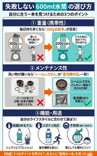 失敗しない600ml水筒の選び方