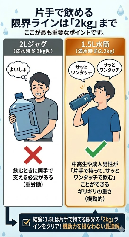 片手で飲める限界ラインは「2kg」まで