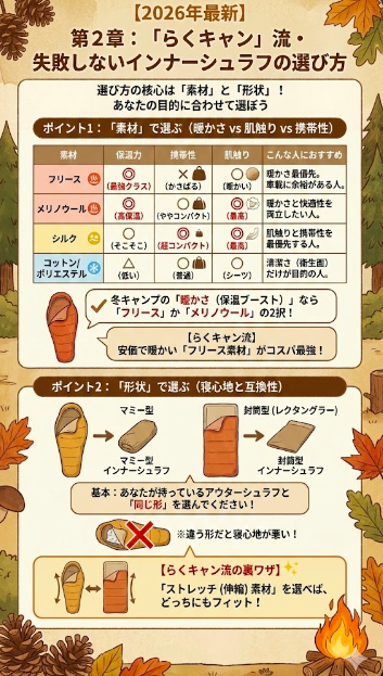第2章：「らくキャン」流・失敗しないインナーシュラフの選び方